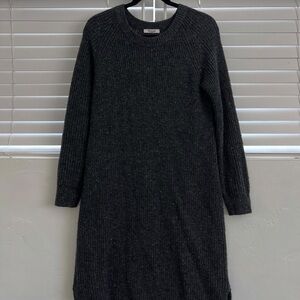 Madewell Dark Gray Long Sleeve Sweater Dress